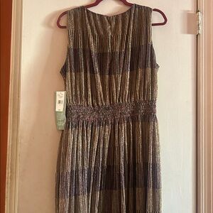 Danny & Nicole Metallic Striped Maxi Dress